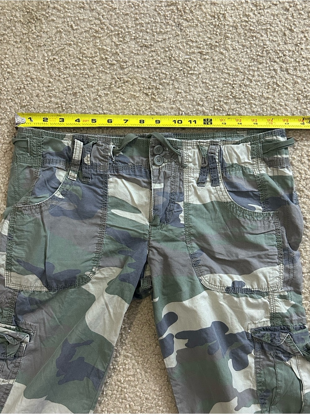 Vtg Y2K Hollister Low Rise Camo Cargo Pants Women’s Large - Picture 10 of 10